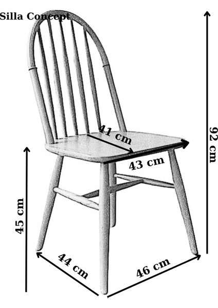 Concept Kumsal Sandalye Naturel Ahşap Sandalye