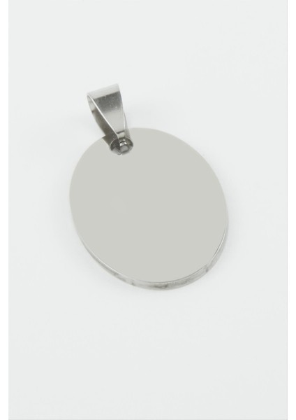 Oval Isim Yazılabilir Çelik Kolye Ucu 2,5*3,5 cm