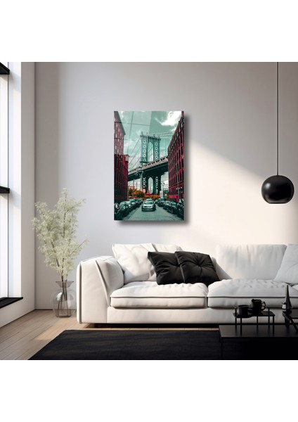 Manhattan Köprüsü - Cam Tablo - DEG0305 fırsatları
