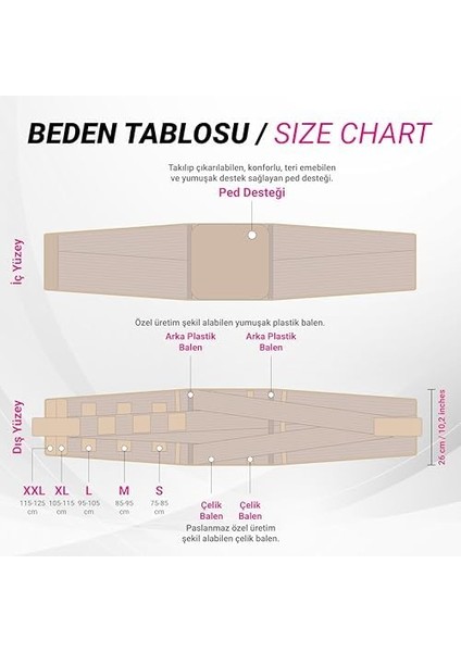 Flexy Medical Ayarlanabilir Lumbostad Bel Kemerli Korsesi, Ameliyat Sonrası, Bel Ağrısı Giderici 26 cm Çelik Balenli Bel Fıtığı Korsesi, Skolyoz, Lomber Disk, Herni, Fıtık, Kireçlenme, Karın Destek fiyatları