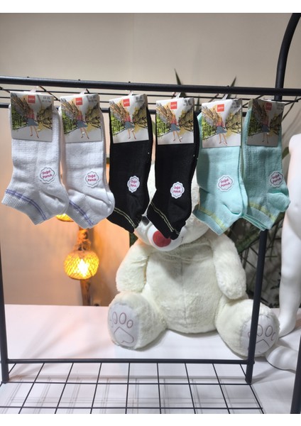 Çocuk Kısa Soket Çorap Doğal Pamuk Yumuşacık Nefes Alabilir Terletmez 6'lı Paket