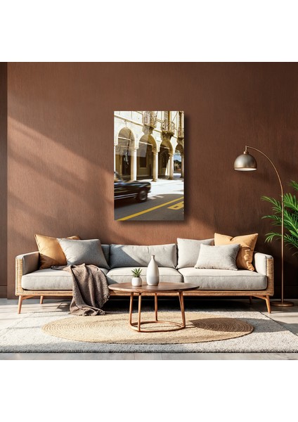 Klasik Araba ve Tarihi Bina - Cam Tablo - DEG0283 indirimleri