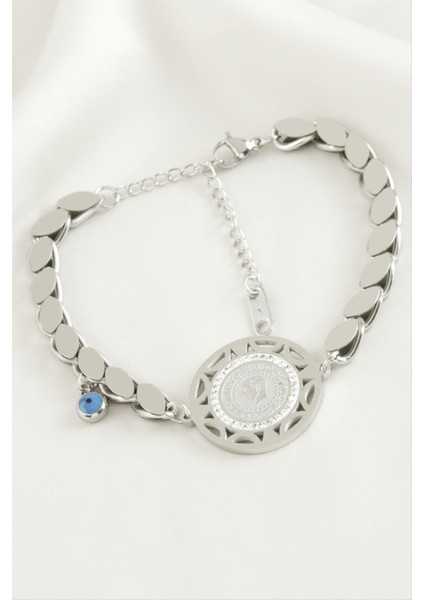 Para Arpa Zincir Lüks Çelik Bileklik