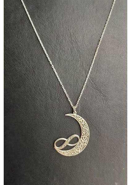 925 Ayar Gümüş Sonsuzluk ve Hilal Figürlü Kolye