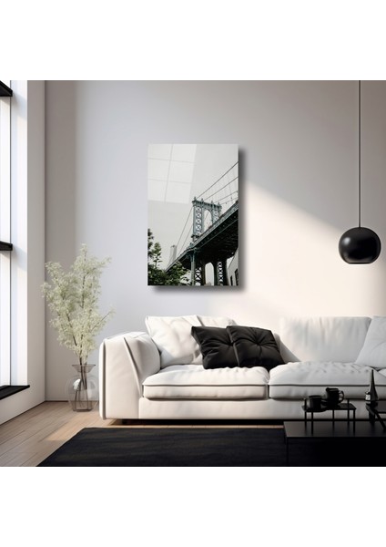 New York Ruhu: Brooklyn Köprüsü - Cam Tablo - DEG0282 fırsatları