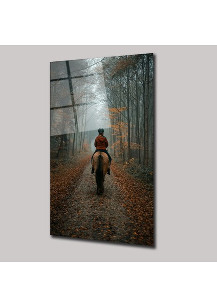 Sonbaharda At Sürüşü - Cam Tablo - DEG0277