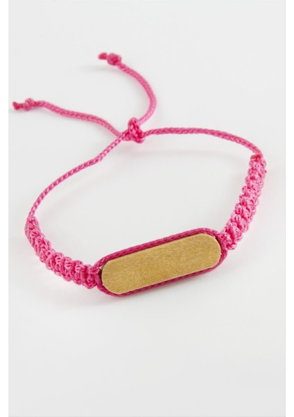 Ahşap Makrome Örgülü Bileklik