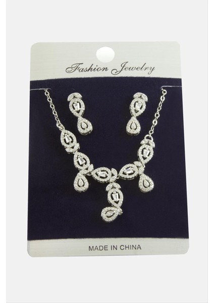 Damla Zirkon Taşlı Set Kolye