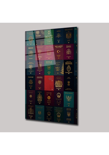 Ülke Pasaportları -Cam Tablo - DEG0262