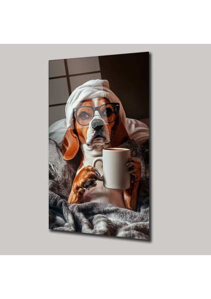 Istirahat Anıdaki Köpek - Cam Tablo - DEG0232