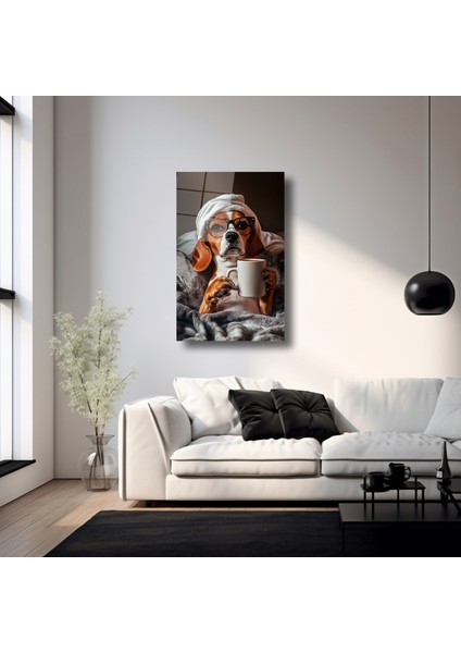 Istirahat Anıdaki Köpek - Cam Tablo - DEG0232 fırsatları