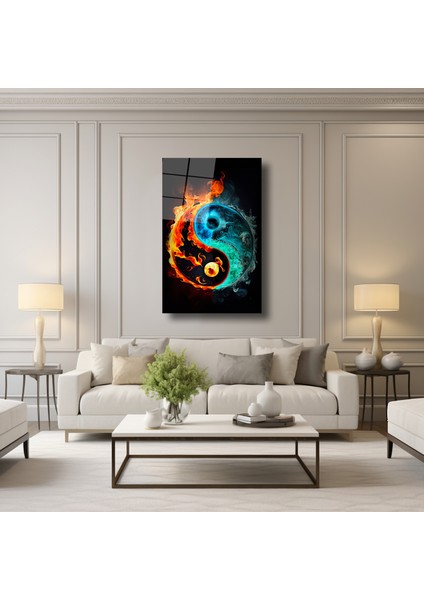 Ateş ve Su Yin Yang - Cam Tablo - DEG0237 modelleri