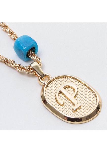 Plastik Boncuklu Burgulu Harfli Kolye