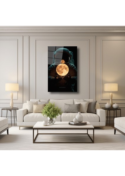 Astronutun Elindeki Ay - Cam Tablo - DEG0154 modelleri
