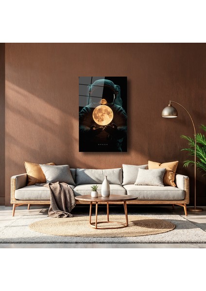 Astronutun Elindeki Ay - Cam Tablo - DEG0154 indirimleri