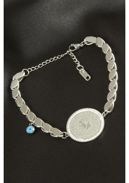 Para Arpa Zincir Lüks Çelik Bileklik