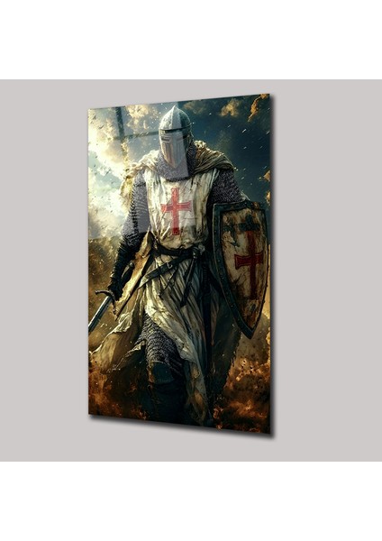 Haçlı Şövalyesi - Cam Tablo - DEG0225