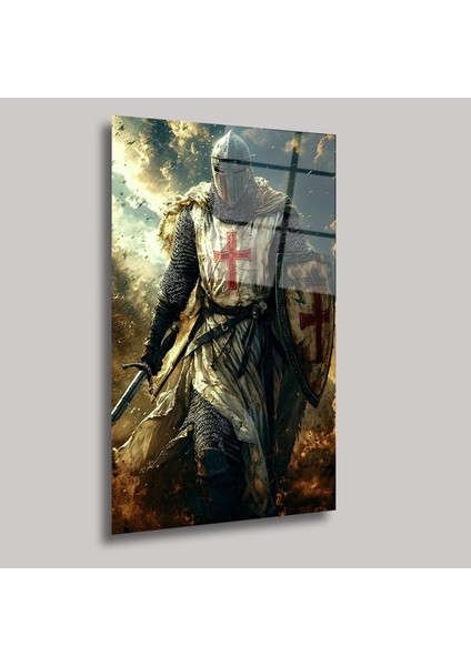 Haçlı Şövalyesi - Cam Tablo - DEG0225 fiyatları