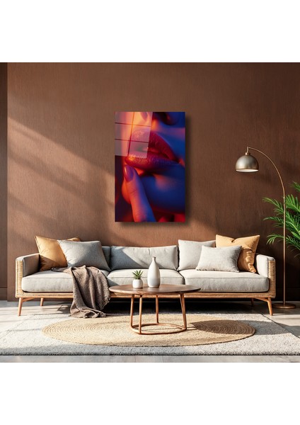 Kırmızı Rujlu Dudak - Cam Tablo - DEG0173 indirimleri