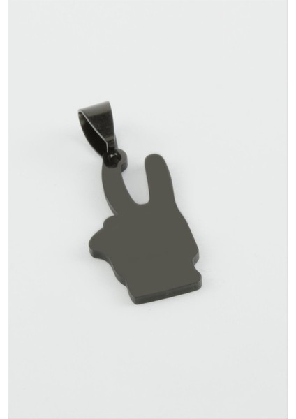 Zafer Işareti Çelik Kolye Ucu 2,8 cm