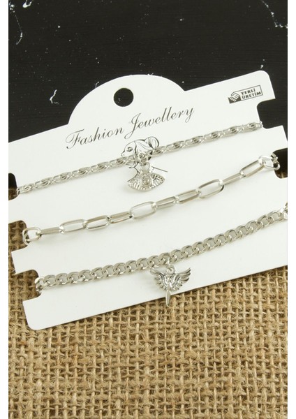 3 Adet Kanat Trend Zincir Bileklik