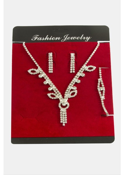 Taşlı Lüks Suyolu Set Kolye