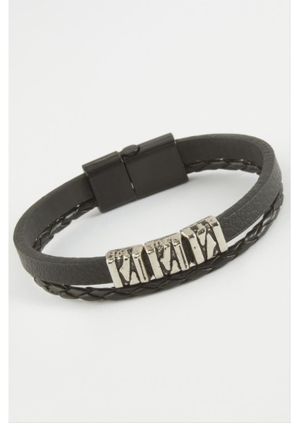 Kaliteli Mıknatıslı Suni Deri Bileklik