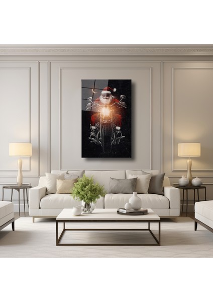 Motorlu Noel Baba - Cam Tablo - DEG0064 fırsatları