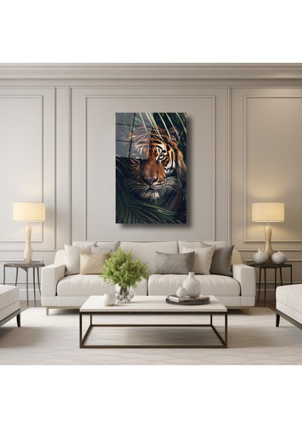 Yaprakların Arasındaki Vahşi Kaplan - Cam Tablo - DEG0137 modelleri