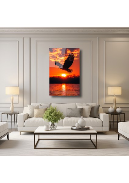 Günbatımında Uçan Kartal - Cam Tablo - DEG0142 modelleri