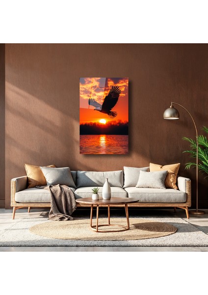 Günbatımında Uçan Kartal - Cam Tablo - DEG0142 indirimleri