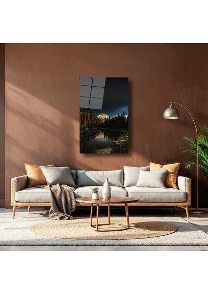 Doğa ve Yıldızlar Manzarası - Cam Tablo - DEG0101 indirimleri