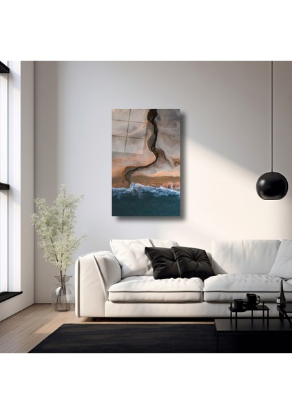 Okyanus Çizgisi - Cam Tablo - DEG0021 fırsatları