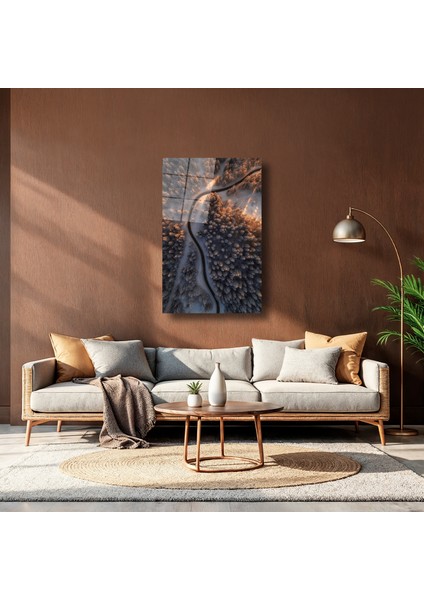 Ormandan Geçen Yol Manzarası - Cam Tablo - DEG0115 indirimleri