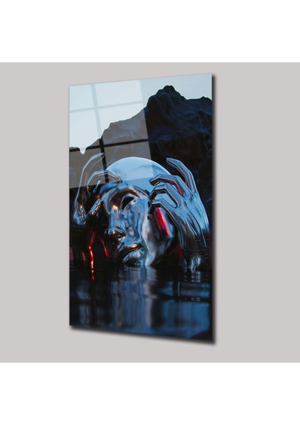 Soyut Maske - Cam Tablo - DEG0002