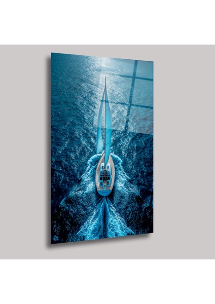 Okyanustaki Yelkenli - Cam Tablo - DEG0071 fiyatları