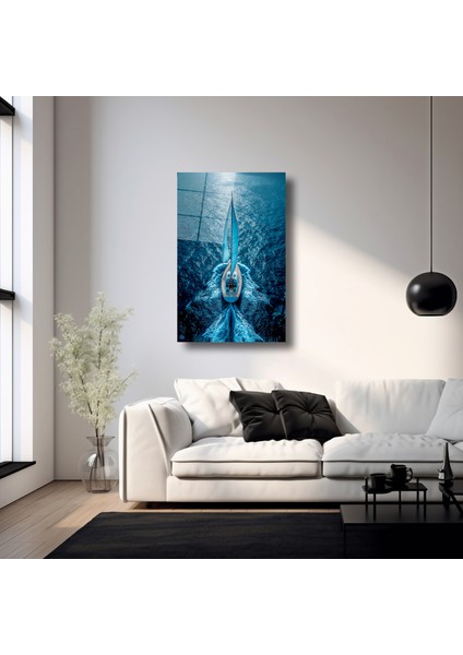 Okyanustaki Yelkenli - Cam Tablo - DEG0071 fırsatları