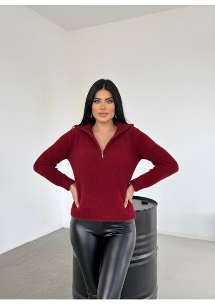 Fermuar Detaylı Yumoş Triko Kazak