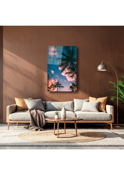 Palmiye Manzaralı Gökyüzü - Cam Tablo - DEG0015 indirimleri