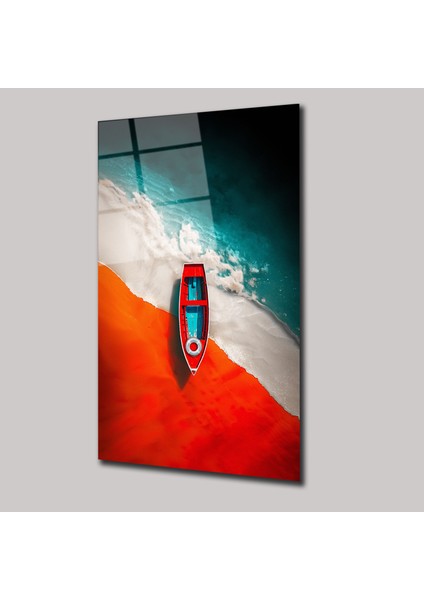 Renkli Sahil Manzarası - Cam Tablo - DEG0148