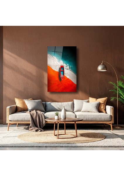 Renkli Sahil Manzarası - Cam Tablo - DEG0148 indirimleri