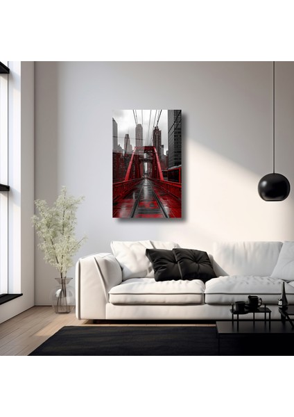 Köprü ve Şehir Manzaralı - Cam Tablo - DEG0035 fırsatları