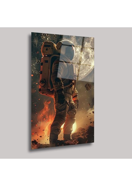 Ay ve Astronot - Cam Tablo - DEG0030 fiyatları