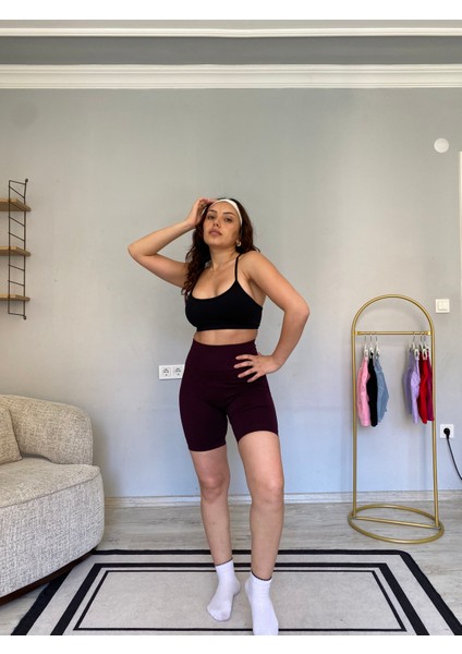 Kalçası Büzgülü Ekstra Push Up Seamless Spor Fitnes Yogo Şort modelleri