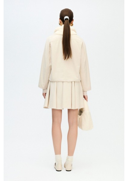 Bej Yakası Kürklü Ceket modelleri