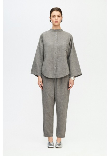 Gri Slouchy Pantolon