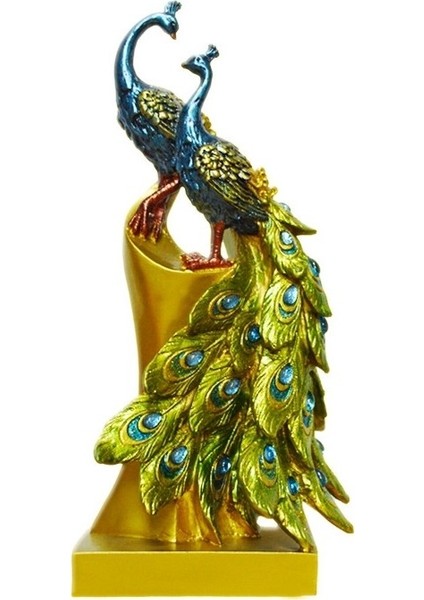 1 Adet Tavuskuşu Süs Reçine Zanaat Tavuskuşu Ev Dekorasyon Süsleme (Yurt Dışından)