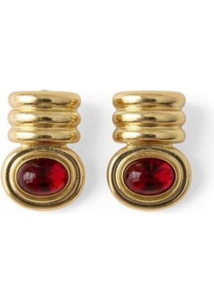 Taşlı Çelik Vintage Küpe