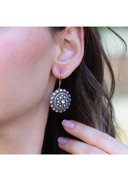 Elmas Montür Modeli Rose Gold Gümüş Küpe fiyatları