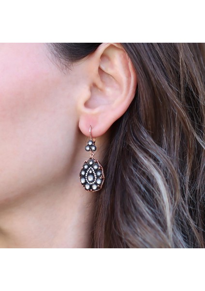 Damla Elmas Montür Rose Gold Gümüş Küpe fiyatları